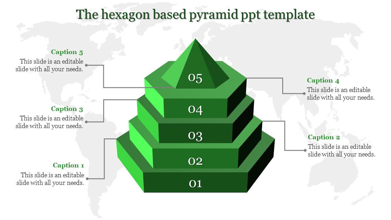 pyramid ppt template-The hexagon based pyramid ppt template-Green
